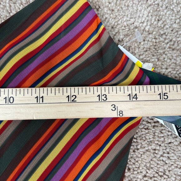 Ralph by Ralph Lauren Slip Dress Womens 6 Green Striped Vintage Midi Bias NWT - Picture 5 of 7